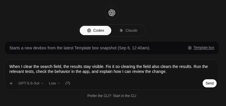 Describe the search bug, the expected behavior, and the checks you want the agent to run.