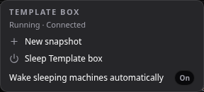 The machine status menu includes sleep and automatic-wake controls.